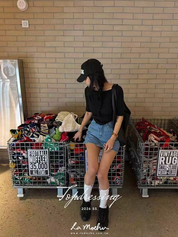 夏天高腰牛仔褲裙